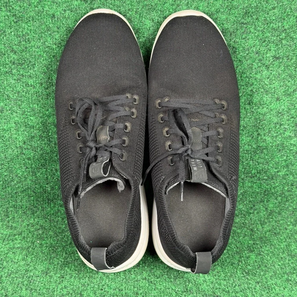 TravisMathew The Daily Knit Sneaker Men 11 Black White Athletic Golf Work Casual